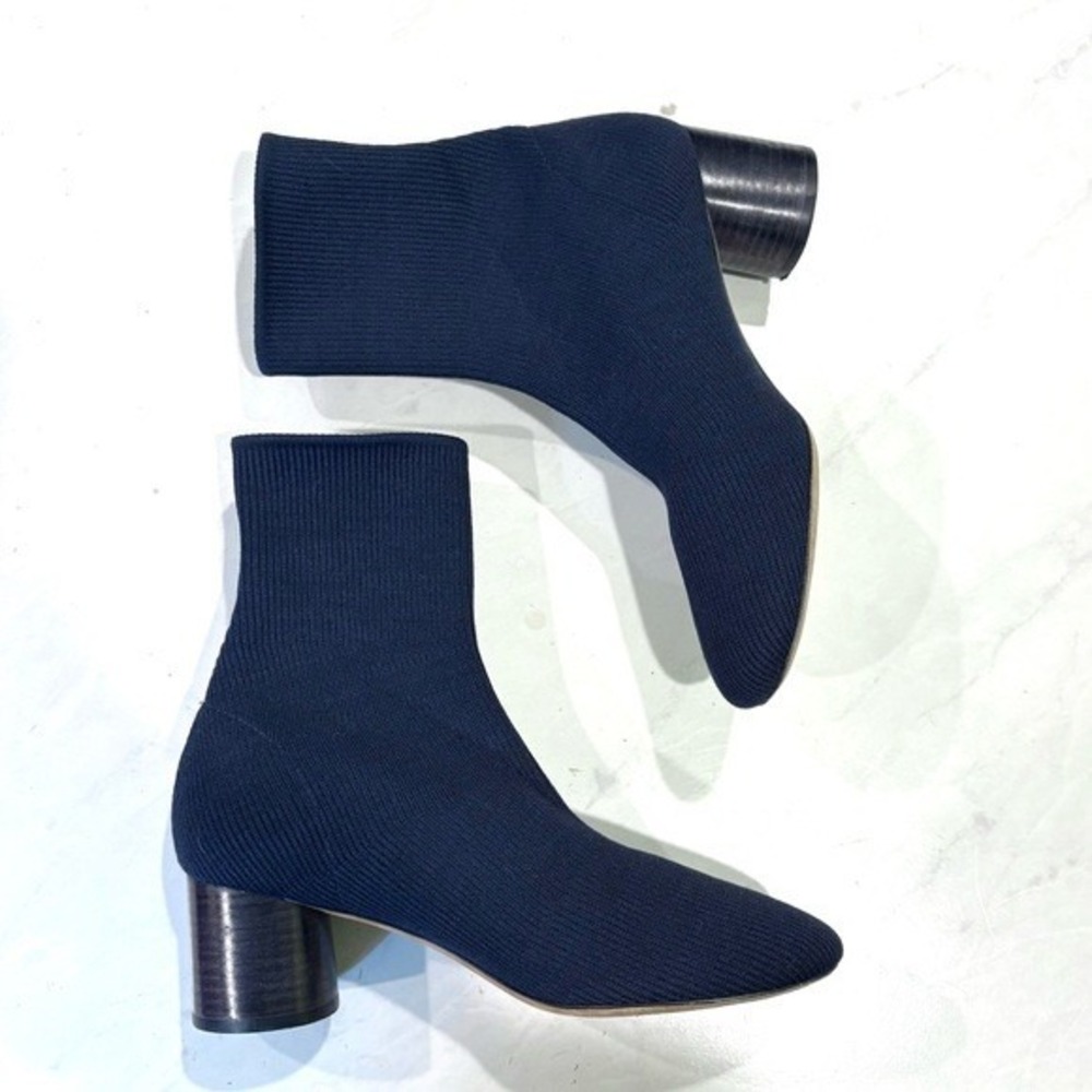 Everlane The Glove Boot Navy Blue Reknit Ribbed Fabric Size 9.5 Great Cond $169